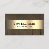 Carte De Visite Bois foncé Brown Grain Or Décor (Devant)