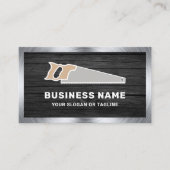 Carte De Visite Bois foncé en acier scié à la main (Devant)