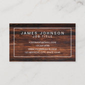 CARTE DE VISITE BOIS FONCÉ MODERNE ET MINIMAL - CONSTRUCTION (Dos)