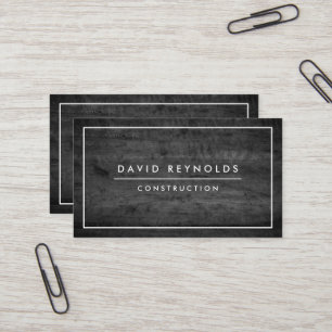 CARTE DE VISITE BOIS FONCÉ MODERNE ET MINIMAL - CONSTRUCTION