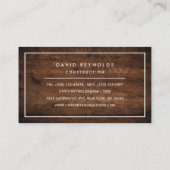 CARTE DE VISITE BOIS FONCÉ MODERNE ET MINIMAL - CONSTRUCTION (Dos)