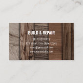 Carte De Visite Bois foncé Professionnel Charpentier Travailleur d (Dos)