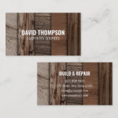 Carte De Visite Bois foncé Professionnel Charpentier Travailleur d (Devant / Derrière)