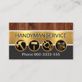 Carte De Visite Bois Gold Layers Nom commercial incorporé (Devant)