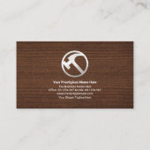 Carte De Visite Bois Grain Gold Construction Argent Marteau Clou (Dos)