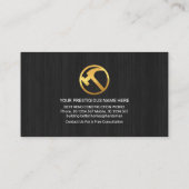 Carte De Visite Bois Grain Gold Construction Rénovation du cadre (Dos)