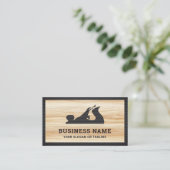 Carte De Visite Bois Grains Plan à main noir Handyman Carpenter (Debout devant)