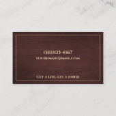 Carte De Visite Bois Horseshoe Equestrian Horse Farrier Service (Dos)