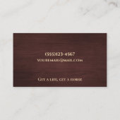 Carte De Visite Bois Horseshoe Equestrian Horse Farrier Service (Dos)