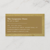 Carte De Visite Bois Jaune, Menuiserie, Charpentier (Dos)