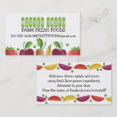 Carte De Visite bois légumes frais livraison restauration (Devant / Derrière)