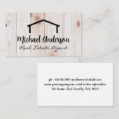 Carte De Visite Bois | Logo de l'immobilier (Devant / Derrière)