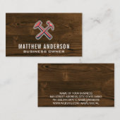 Carte De Visite Bois | Menuiserie et marteaux (Devant / Derrière)