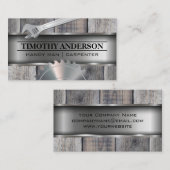 Carte De Visite Bois métallique | Clé | Vis circulaire (Devant / Derrière)