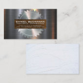 Carte De Visite Bois métallique de scie circulaire (Devant / Derrière)