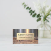 Carte De Visite Bois métallique | Industriel (Debout devant)