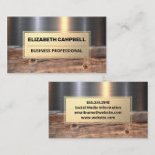 Carte De Visite Bois métallique | Industriel (Devant / Derrière)