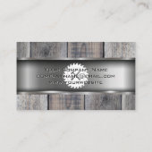 Carte De Visite Bois métallique | Scie et marteau (Dos)