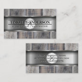 Carte De Visite Bois métallique | Scie et marteau (Devant / Derrière)