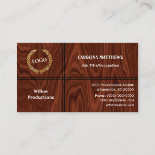 Carte De Visite Bois minimaliste professionnel du logo de l'entrep