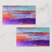 Carte De Visite Bois moderne couleur professionnelle look #9 (Devant / Derrière)