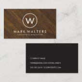 Carte De Visite Bois monogramme (Devant / Derrière)