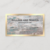 Carte De Visite Bois | Monogramme de bordure or | Code QR (Dos)