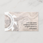 Carte De Visite Bois naturel élégant en forme de scie blanche (Dos)