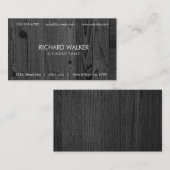 Carte De Visite Bois noir élégant moderne professionnel foncé (Devant / Derrière)