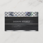 Carte De Visite Bois noir et plaque diamantée (Devant)