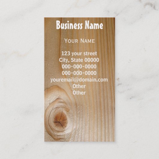 Carte De Visite Bois non fini (Devant)