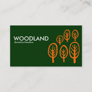 Carte De Visite Bois - Orange sur vert foncé