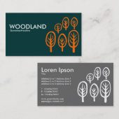 Carte De Visite Bois - Orange sur Vert Turquoise foncé (Devant / Derrière)