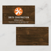 Carte De Visite Bois | Outils de charpenterie de construction (Devant / Derrière)