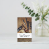Carte De Visite Bois Photo Rustique (Debout devant)