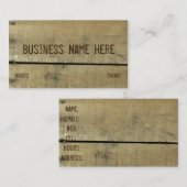 Carte De Visite Bois récupéré Patiné antique (Devant / Derrière)