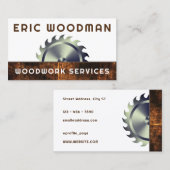 Carte De Visite Bois rond circulaire (Devant / Derrière)