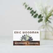 Carte De Visite Bois rond circulaire (Debout devant)