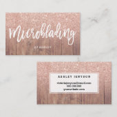 Carte De Visite Bois rose de parties scintillantes d'or de (Devant / Derrière)