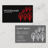 Carte De Visite Bois - Rouge sur Noir (Devant / Derrière)