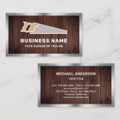 Carte De Visite Bois Russe Acier Main Saw Handyman Carpenter (Devant / Derrière)