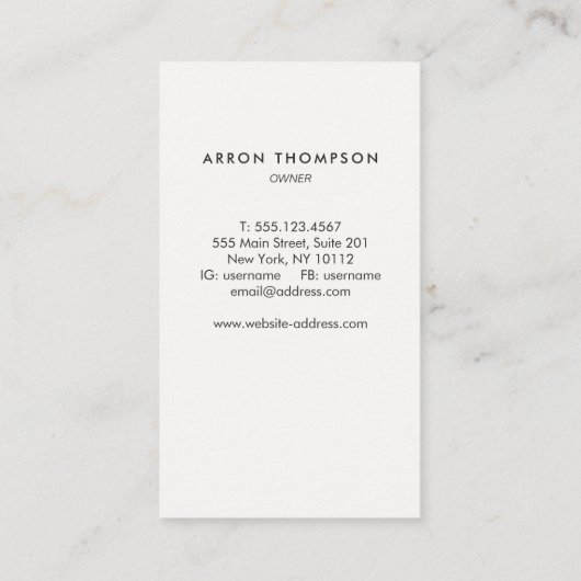 Carte De Visite Bois rustique (Dos)