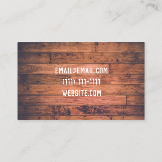 Carte De Visite bois rustique (Dos)