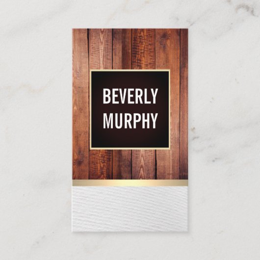 Carte De Visite Bois rustique avec embellissement de bordure / Déc (Devant)