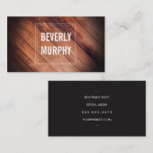 Carte De Visite Bois rustique avec embellissement et Vignette (Devant / Derrière)