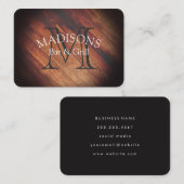 Carte De Visite Bois rustique avec Monogramme (Devant / Derrière)