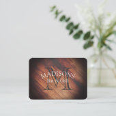 Carte De Visite Bois rustique avec Monogramme (Debout devant)