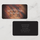 Carte De Visite Bois rustique avec Monogramme (Devant / Derrière)