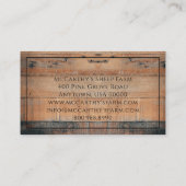 Carte De Visite Bois rustique Cheep Shiplap Grange Bois Logo de fe (Dos)