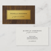 Carte De Visite Bois rustique d'or classique (Devant / Derrière)